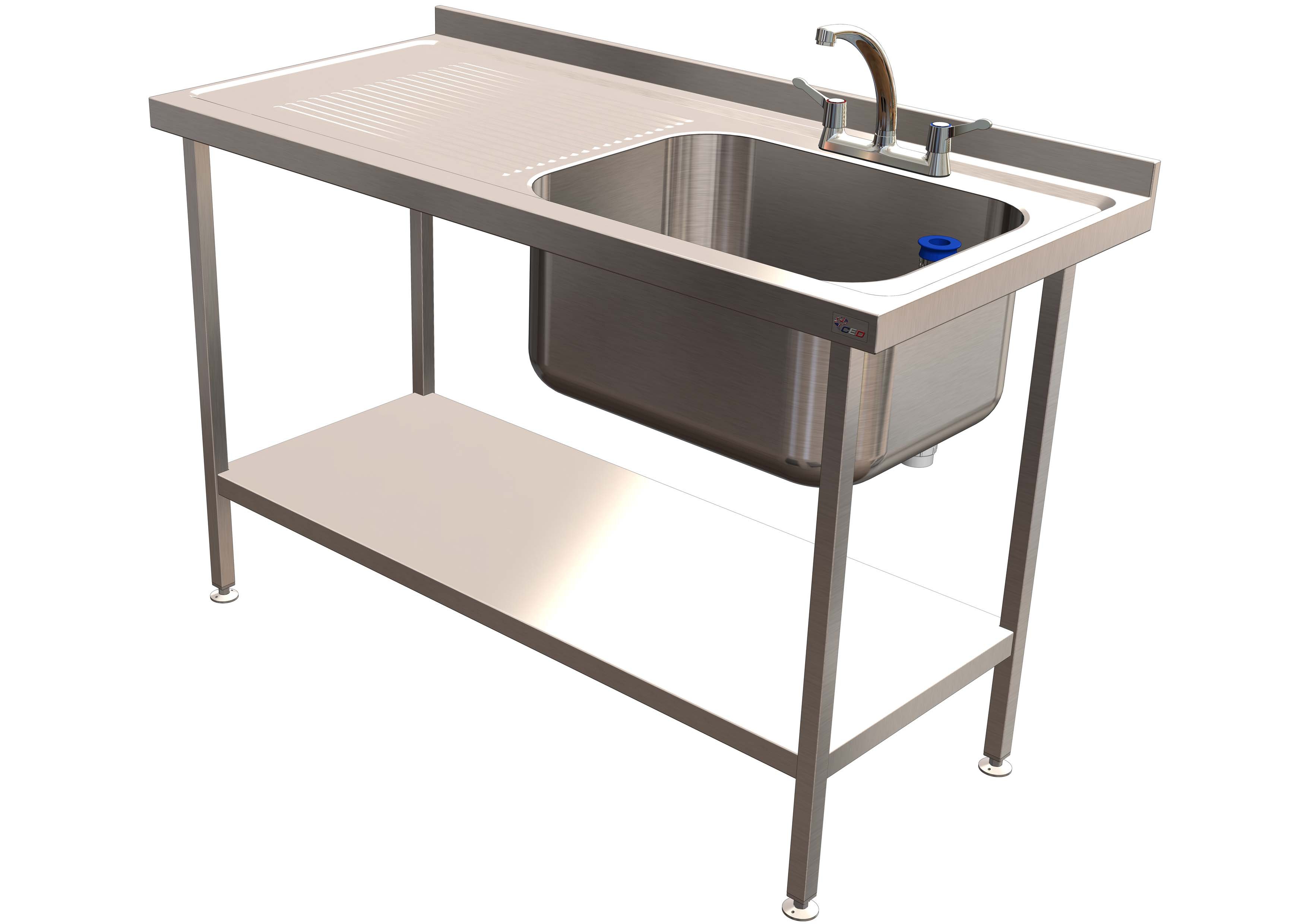 Single Bowl Sink 1400mm x 650mm x 900mm Left Hand Drainer 600mm Bowl