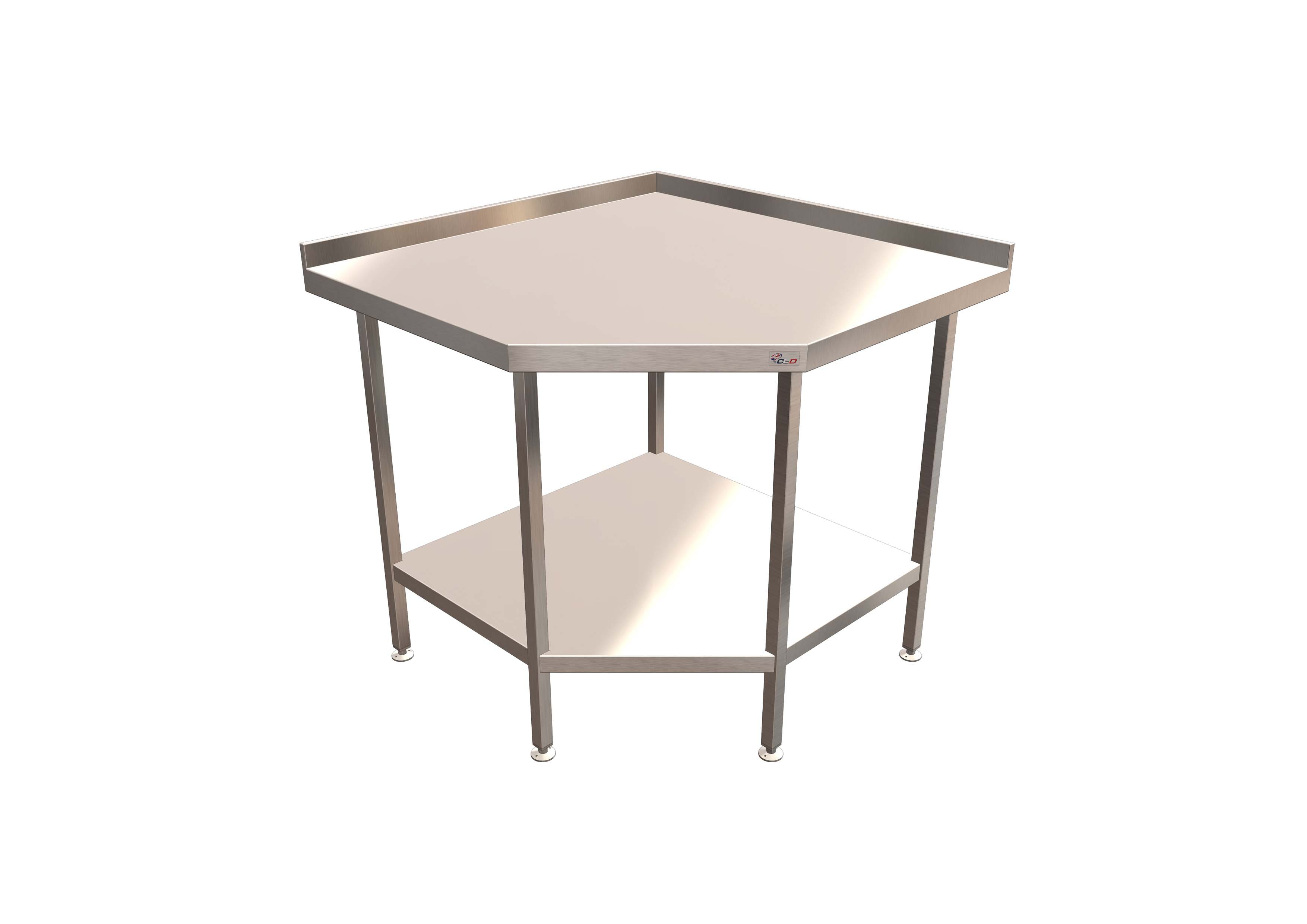 Corner Wall Bench with Undershelf 1000mm x 1000mm x 650/650mm x 900mm
